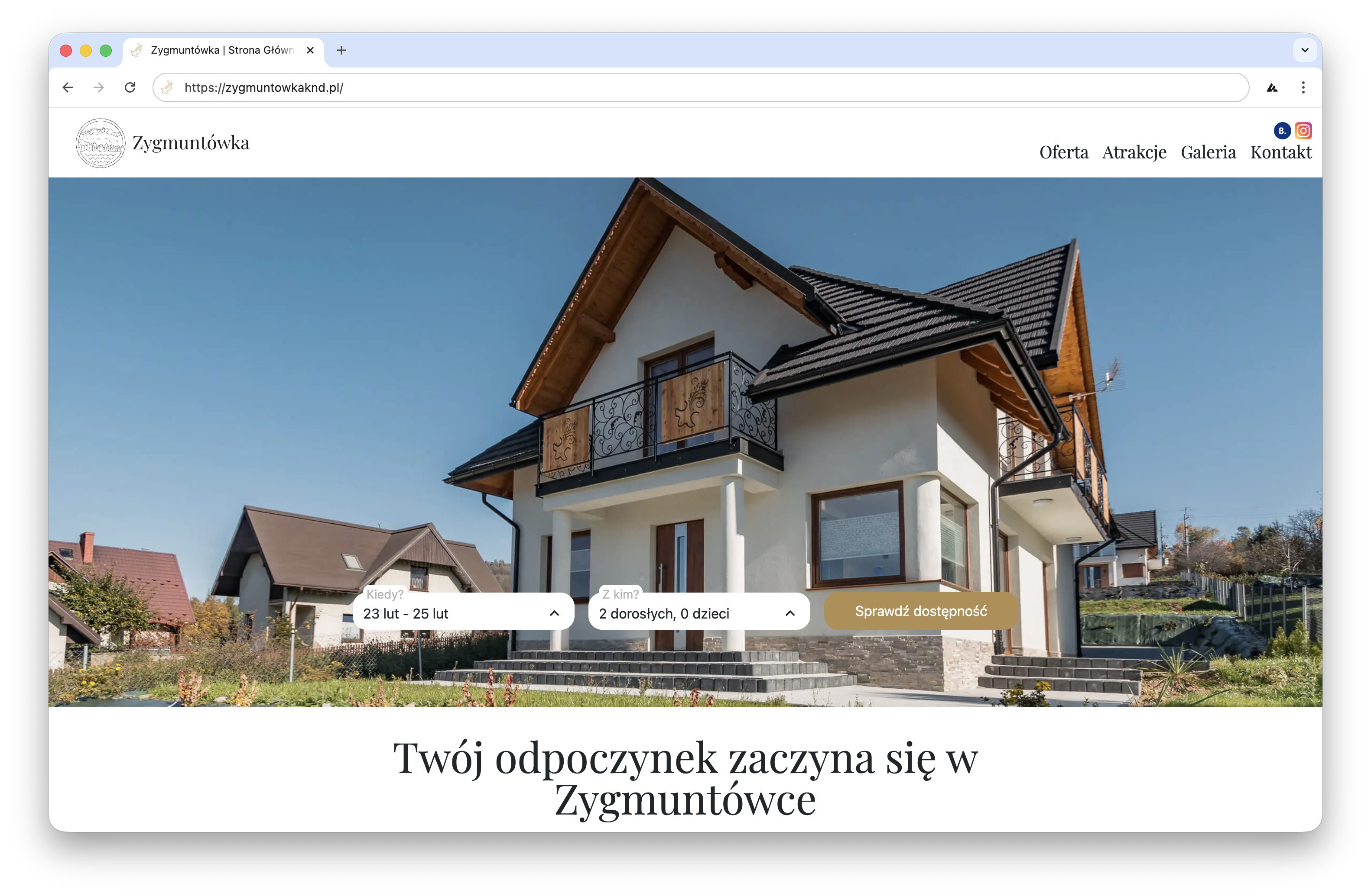 Widget rezerwacyjny na stronie obiektu